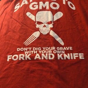 Red Graphic T-Shirt with Skull Design